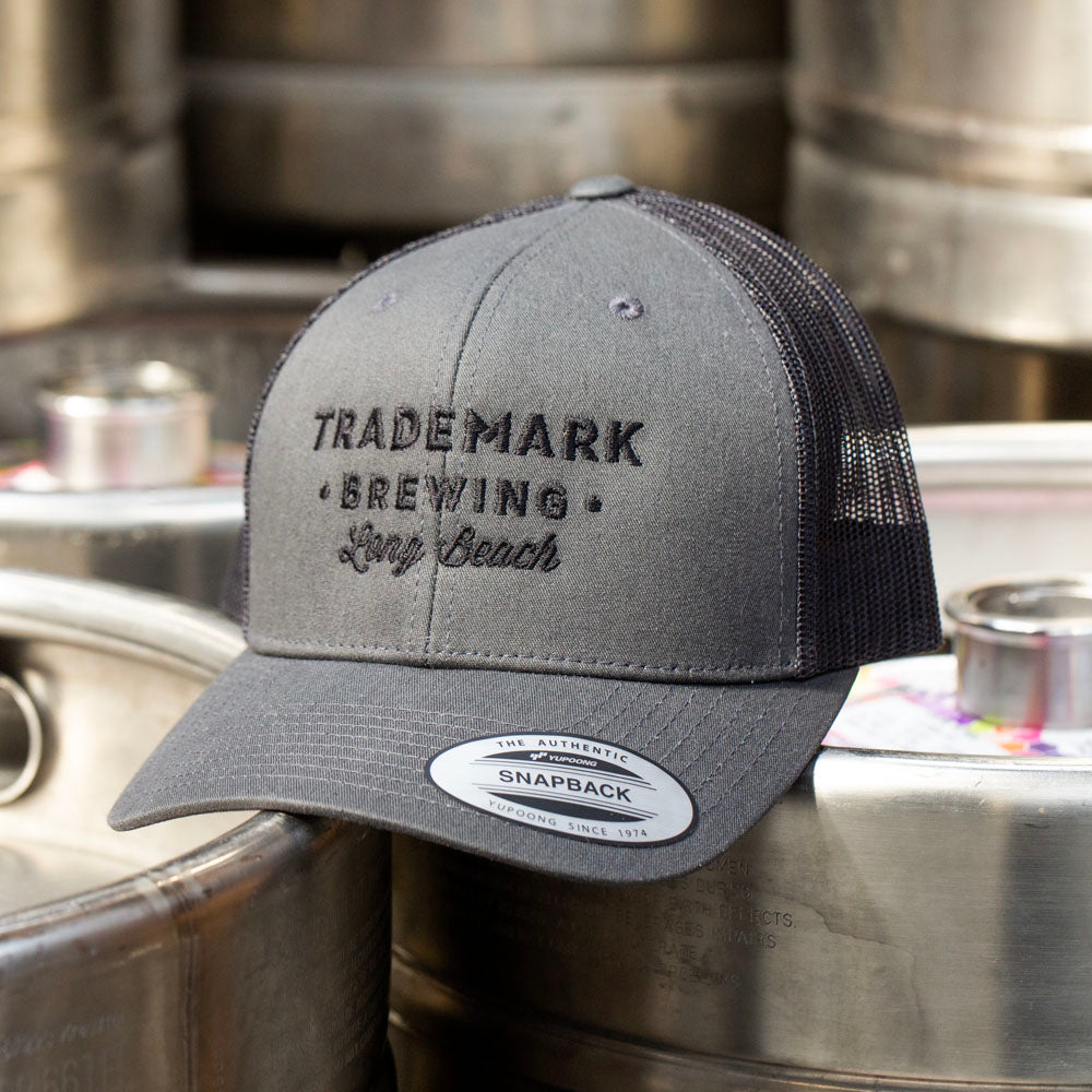 Snapback Charcoal Trucker Hat with Black Embroidery – Trademark
